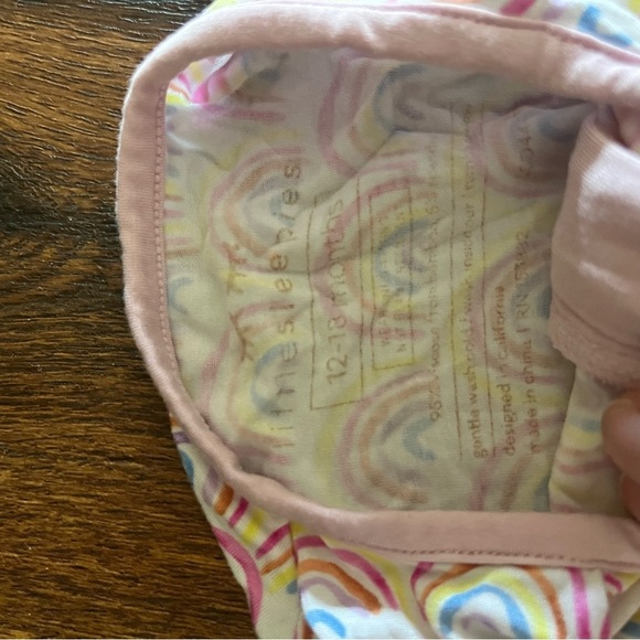 Little Sleepies Zippy Pastel Rainbow Bamboo Sleeper PJs Pajamas Size 12-18M - Picture 3 of 3